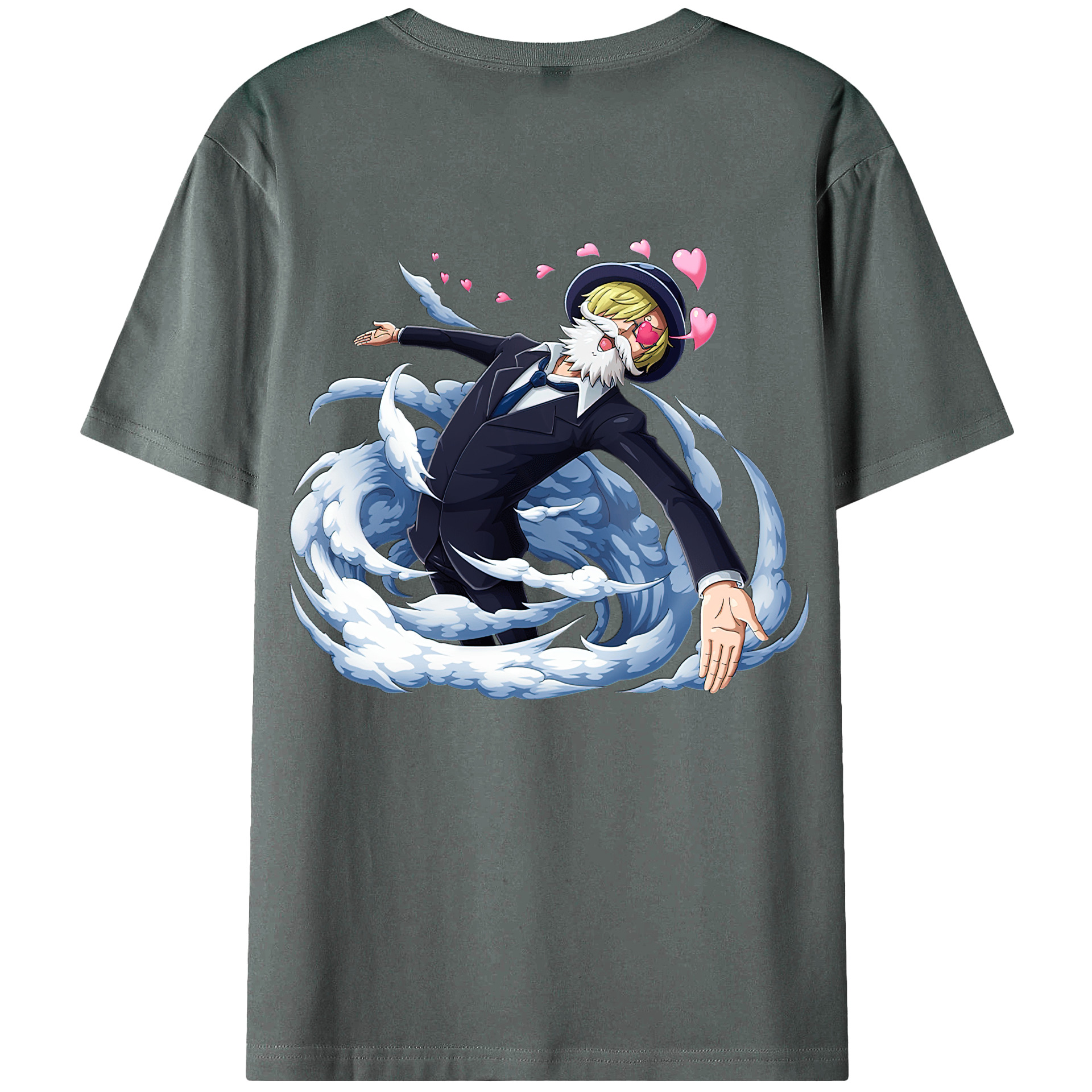 （画像用） ワンピース サンジ ONE PIECE Sanji 綿100％ メンズ半袖Tシャツ（バックプリント） 通気性